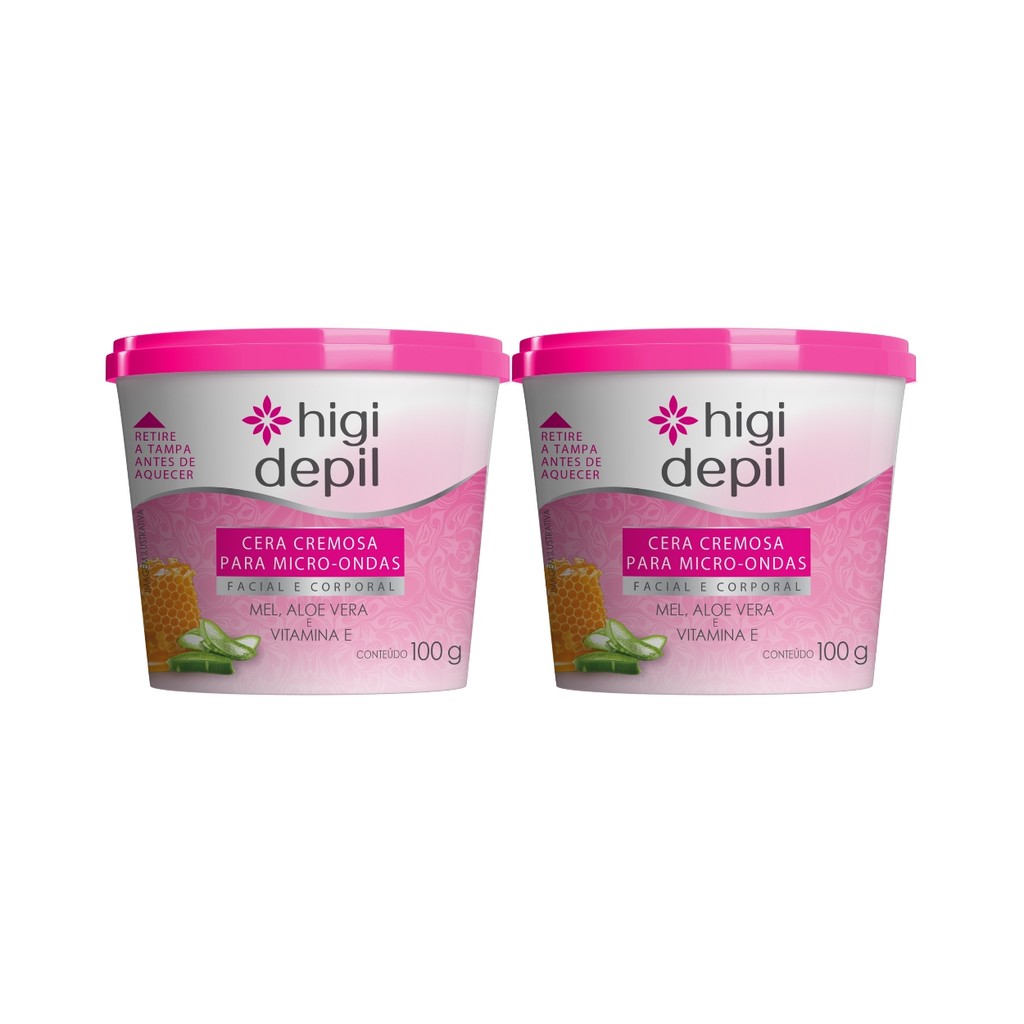 Kit 2 Cera Depilação Micro-ondas Mel Rosto Corpo Higi Depil | Shopee Brasil