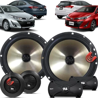 Kit Alto Falantes Dianteiros Yaris Hatch e Sedan 2018 até 2022 - Hurricane Platino Duas Vias 320w em Oferta na Shopee
