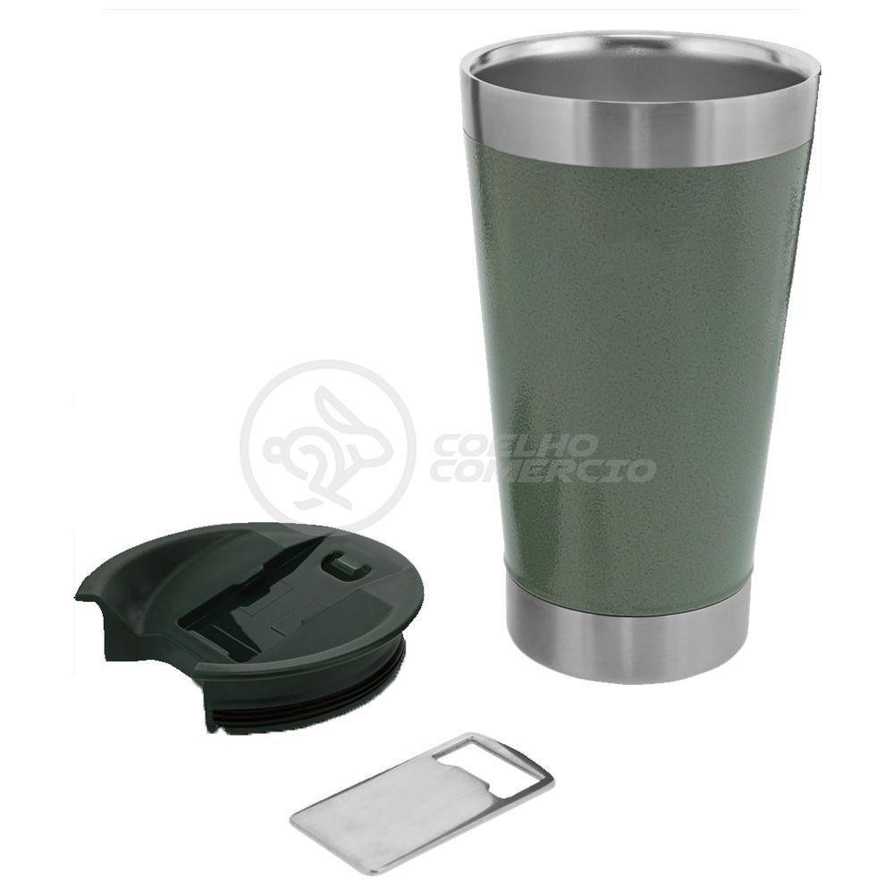 Copo Térmico Com Tampa E Abridor De Garrafa 473ml Verde Shopee Brasil