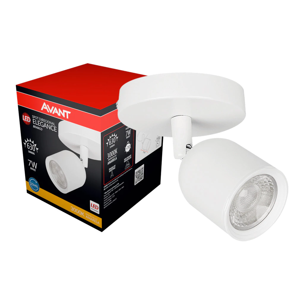 Spot Led Elegance 7w 3000K 110v/220v Branco Avant