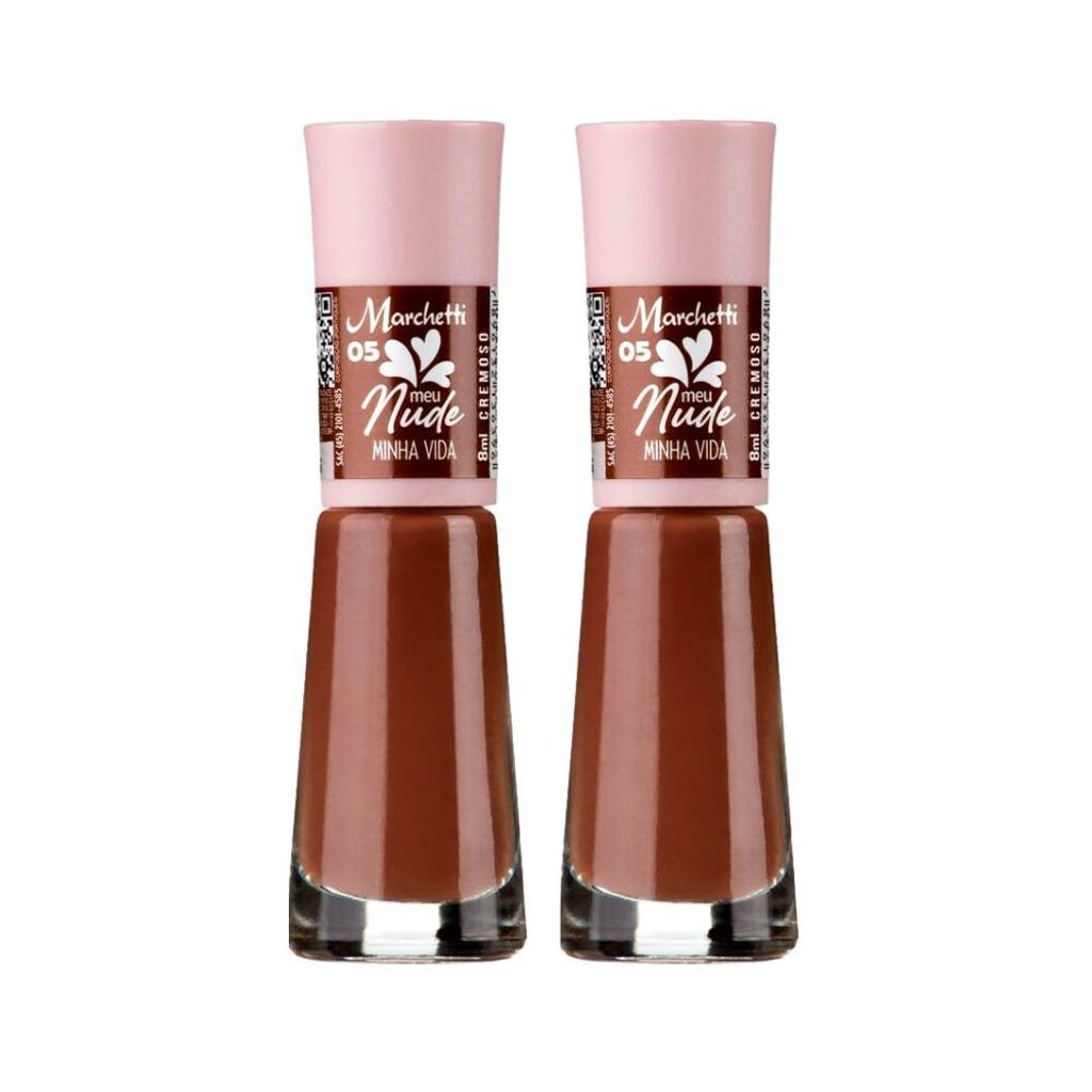 Kit 2 Esmalte Marchetti Cremoso Meu Nude Cor 05 Minha Vida 8ml Shopee