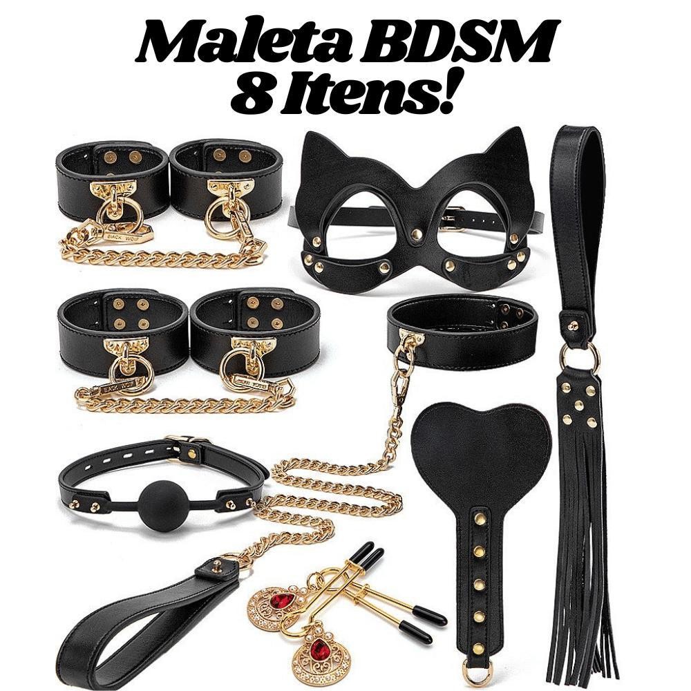 Kit Fetiche BDSM 8 Itens - Palmatória, Chicote, Coleira, Algemas e ...