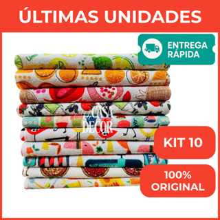 Kit 10 Panos De Prato Atoalhado Não Solta Fiapos Super Absorvente Cozinha