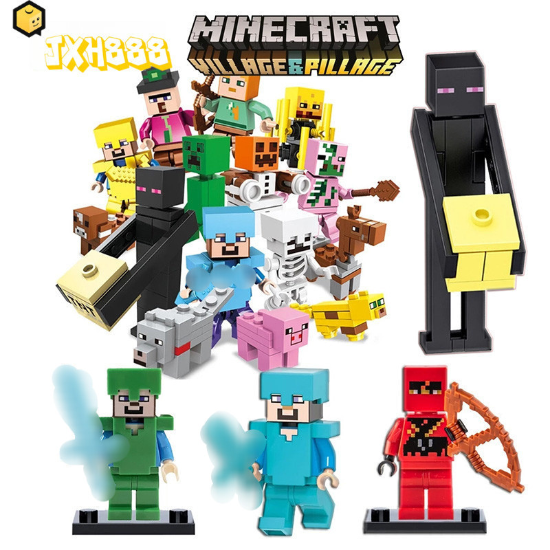 Brinquedo de bloco de construção de Mini boneca Minecraft &