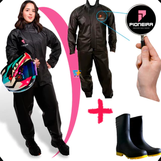 KIT CAPA DE CHUVA PIONEIRA + BOTA VONDER em Oferta na Shopee