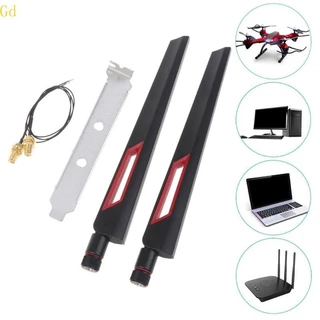Gd 2 x 10dbi Antena WiFi Banda Dupla RP-SMA Para Roteador Impulsionador Sinais Móveis