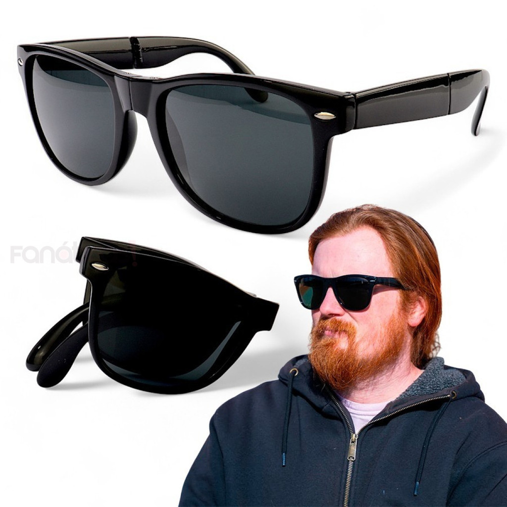 Óculos De Sol Dobrável Quadrado Feminino Masculino Proteção UV Portátil