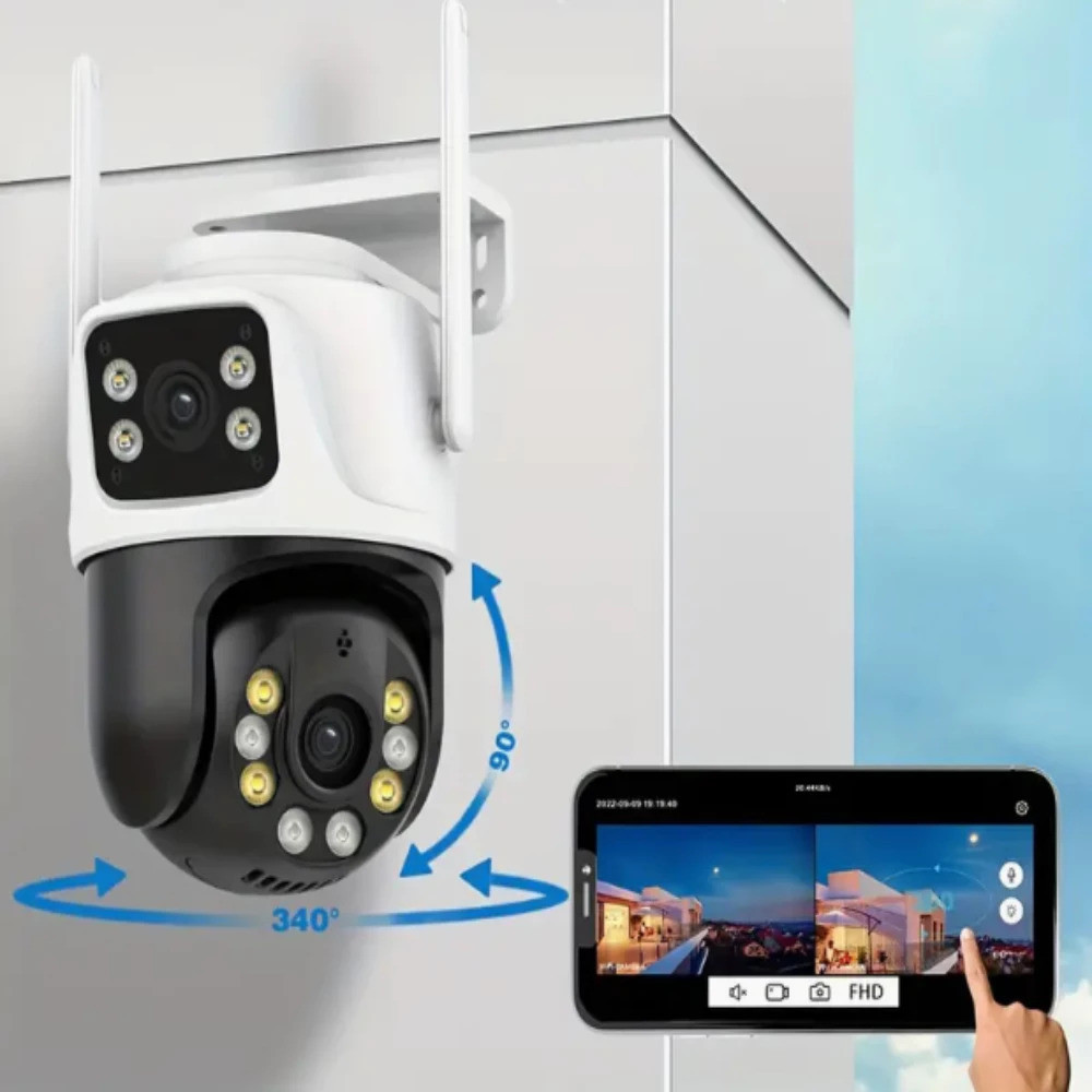 Câmera de Segurança A28B WiFi Dual 1080P 3MP Dupla WiFi para Alarme De Detecção De Segurança