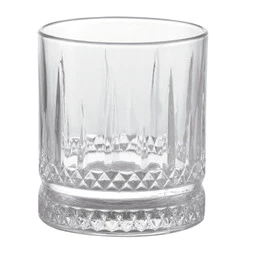 Jogo 6 Copos Baixos de Vidro Lapidado 380ml Luxo e Elegância para Água Suco Whisky e Drinks