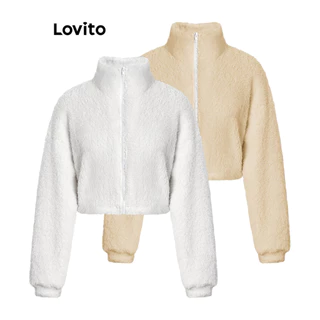 Lovito Jaqueta Casual Com Zíper Liso E Gola Alta Para Mulheres L47LD012 (Multicolorido) em Promoção na Shopee Lovito Jaqueta Casual Com Zíper Liso E Gola Alta Para Mulheres L47LD012 (Multicolorido)