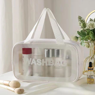 Bolsa cosmética grande transparente para armazenamento à prova d'água marisa em Oferta na Shopee