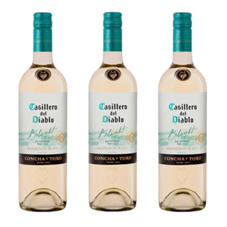 Vinho Branco Meio Seco Casillero del Diablo Belight Sauvignon Blanc Garrafa 750ml com 3 unidades