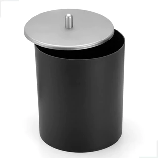 Lixeira Lixinho Cesto de Lixo Banheiro Lavabo Escritório Luxo Pia Cozinha 5 Litros Preto/Prata Arthi em Oferta na Shopee