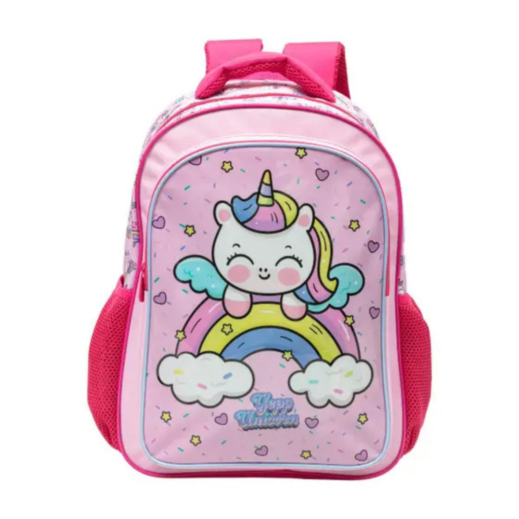 Mochila Unicornio Costas Rosa Escolar Infantil Com Alça 2025