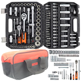 Kit Jogo de Ferramentas 94 Peças Com Maleta Soquete Chave Sparta + Bolsa Mtx em Oferta na Shopee