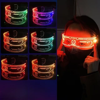 Óculos Luminosos Coloridos De LED , Estilo Ficção Científica , Para Festa De Natal , Bar , Salto , Tecnologia De Discote