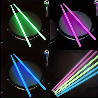 Baquetas Fluorescentes 5A , Para Bateria , Martelos De Jazz Luminosas Coloridas De Nylon Palco Fluorescente De Desempenh