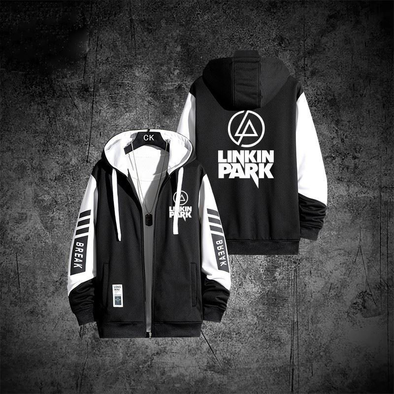 Linkin Park Linkin Park Linkin Park Música Rock Moletom com Zíper