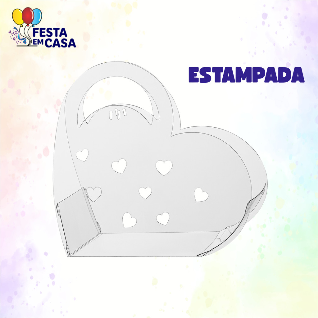 Sacola Bag Cristal Acetato para Presente Dia das Mães Pais Namorados Coração 3 tamanhos em Oferta na Shopee