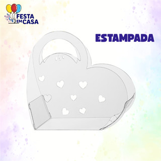 Sacola Bag Cristal Acetato para Presente Dia das Mães Pais Namorados Coração 3 tamanhos em Oferta na Shopee