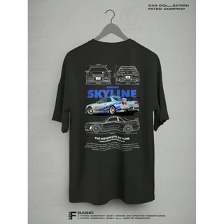Camiseta carro esportivo Skyline Brian coleção Fated car 100% algodão