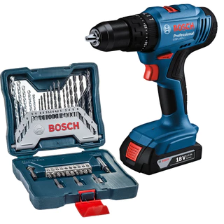 Furadeira Bosch GSB 183-LI 18V com Bateria + Kit Brocas e Pontas X-Line 33 Peças em Oferta na Shopee