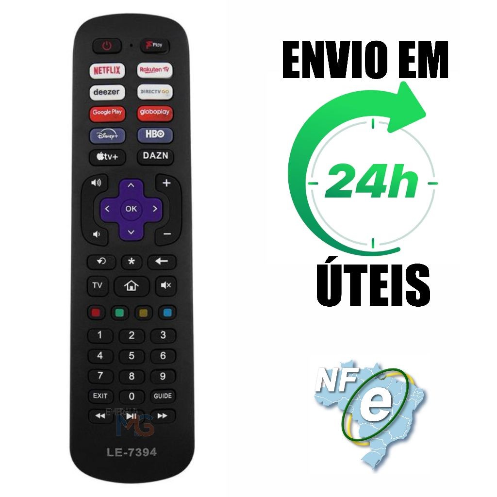 Controle Remoto para TV Universal Roku TCL AOC PHILCO SEMP Smart Todos ...