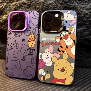 Para Xiaomi Redmi 15 15C A5 15T Pro POCO C85 C75 C71 C65 C61 4G 5G Luxo Disney Winnie Pooh Padrão Chapeamento Capa De Te