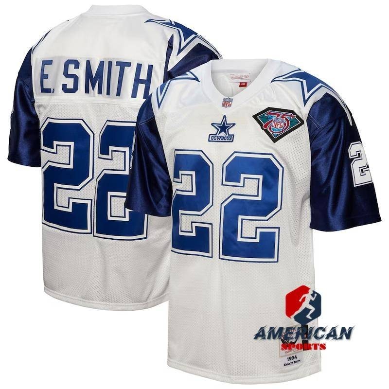 Maillot Autographié Emmitt Smith – Dallas Cowboys – Années 90 – Encadré – Neuf