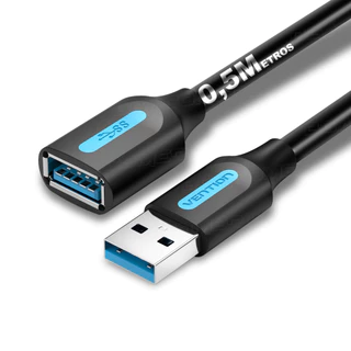 Cabo Extensor USB 3.0 Macho x USB Femea PS4 PS5 Vention 50cm