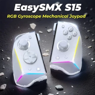 EasySMX S15 RGB Wireless Joystick, L/R 6-Axis Gyro for Nintendo Switch/OLED, Programmable Macro Functions, Hall Effect