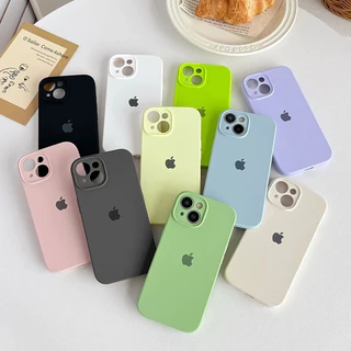 Capa protetora de silicone de veludo original para iPhone 15 em várias cores F