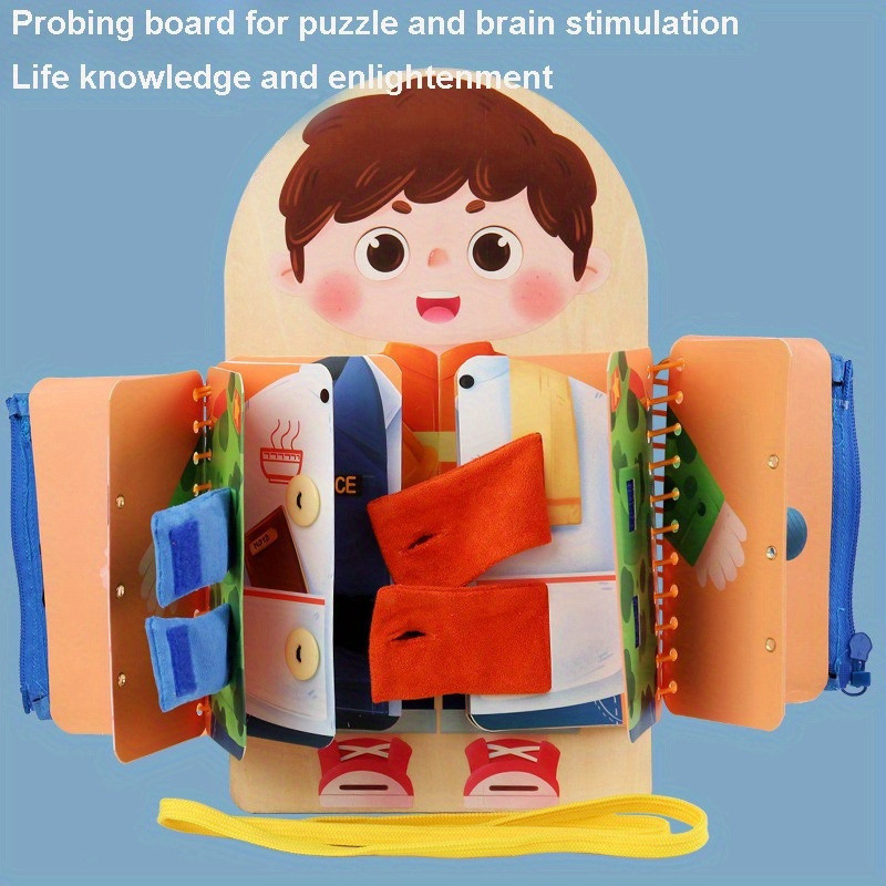 Livro Ocupado Montessori Habilidades Motoras Finas Botão Zíper