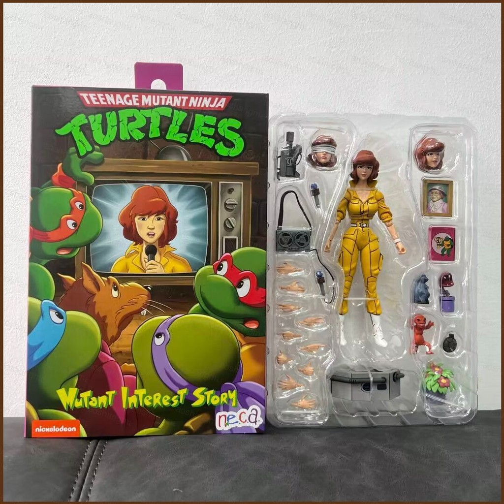 YT1 NECA TMNT 1987 Abril ONeil Figura De Ação Adolescente Mutante Ninja ...