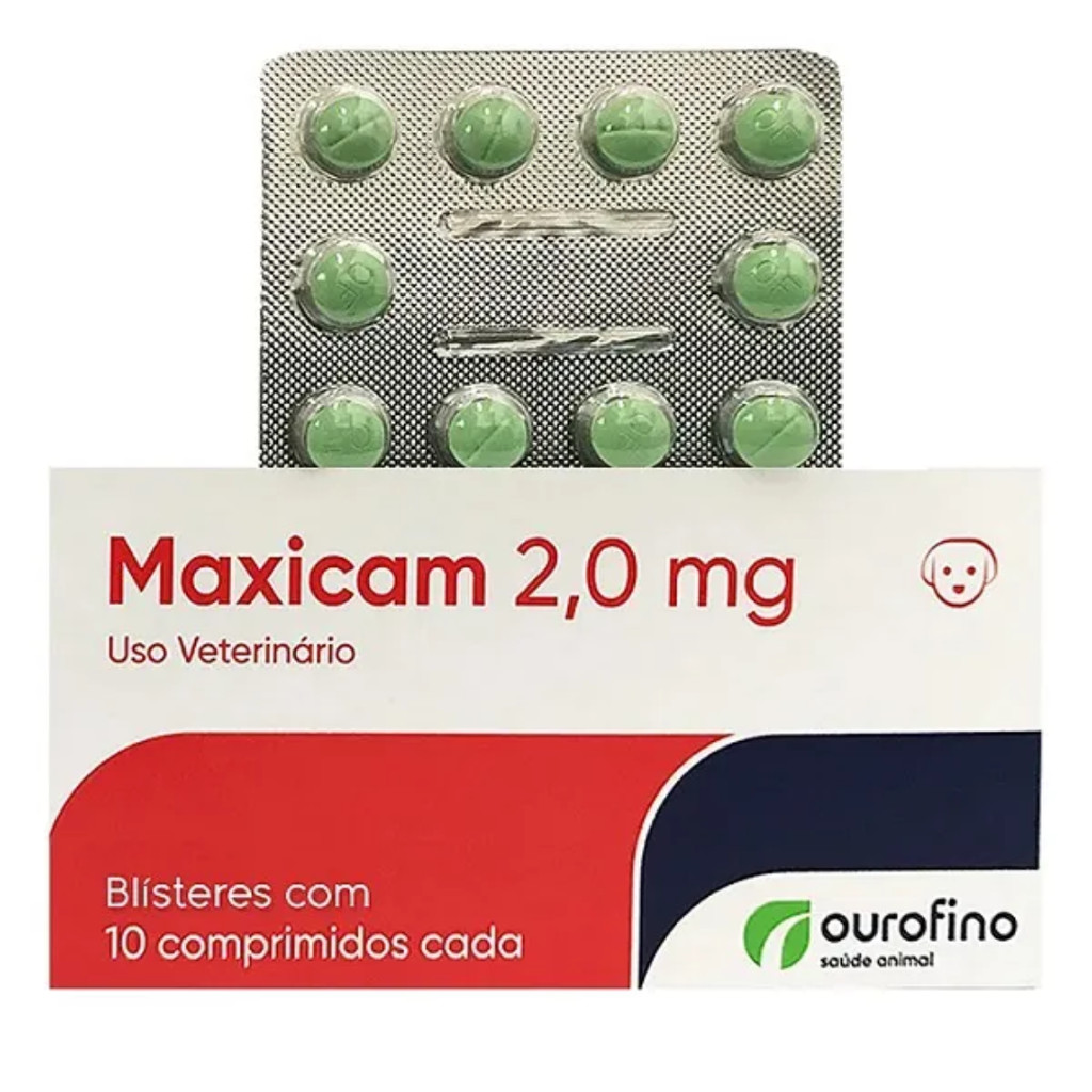 Maxicam 2,0mg Anti-Inflamatório Ourofino - Cartela C/ 10 Comprimidos ...
