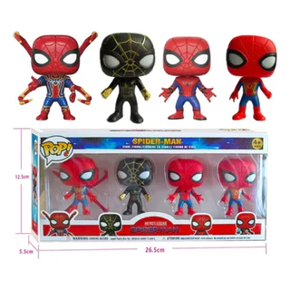 Coleção 4 Bonecos Tipo Funko Pop Figura Homem Aranha para Crianças Spider-Man