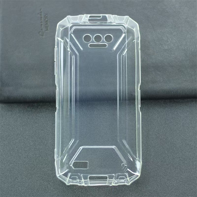 AQGG Custodia + Vetro Temperato per Doogee S41 PRO (5.50 Pollici) Cover Case Transparent TPU Morbido Silicone Bumper -Protezioni per Lo Schermo - Rosa in Fiore