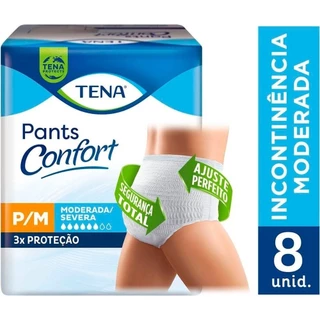 Roupa Intima Tena Pants Confort Tamanho P/M - 8 Pacotes com 8 Tiras em Oferta na Shopee