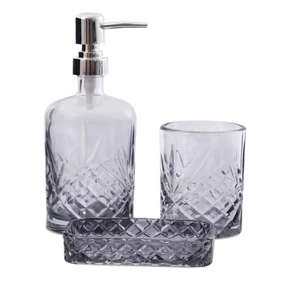 Kit Banheiro Led Plain Vidro 420ML 3 Peças em Oferta na Shopee