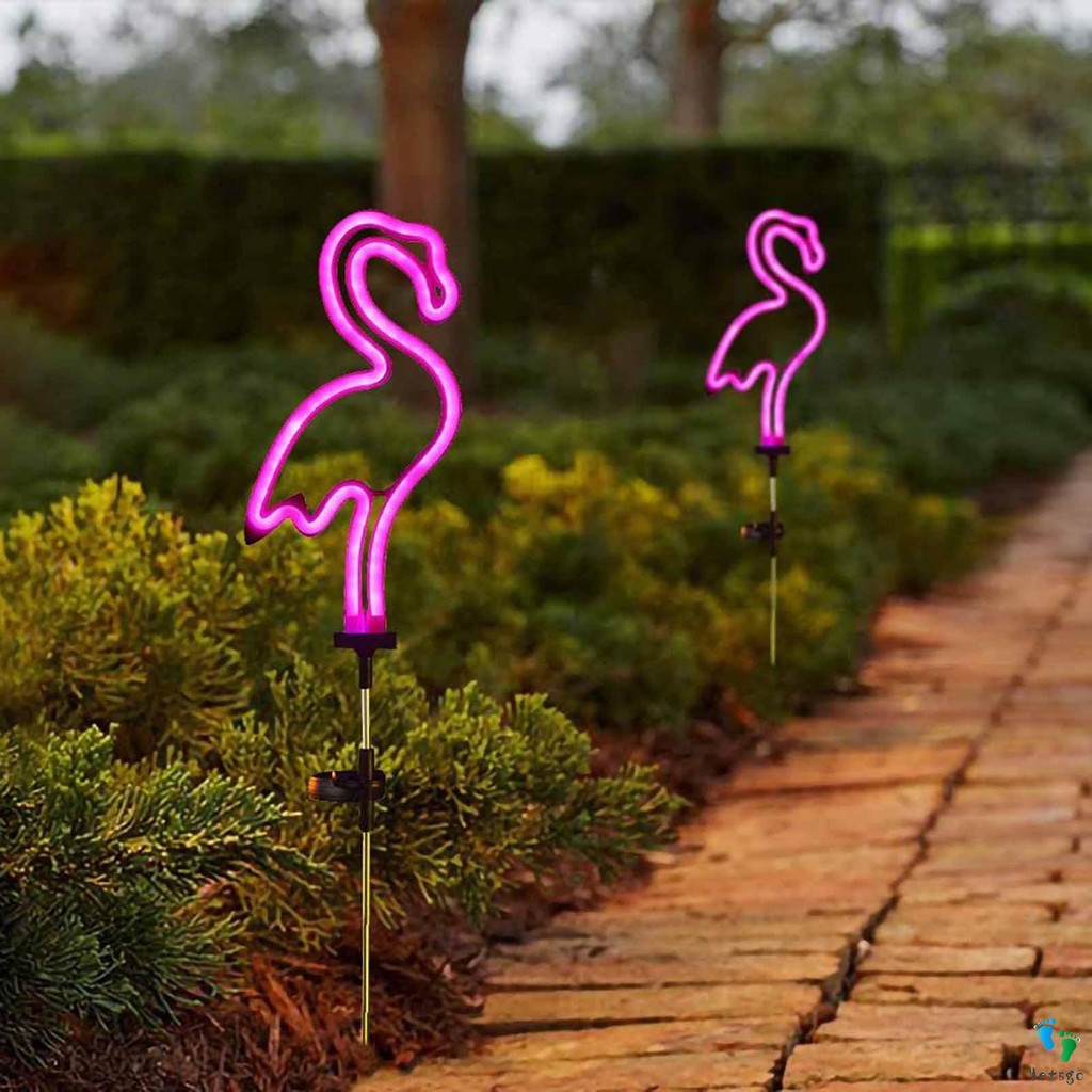 Flamingos LED Solar Path Light Fácil De Instalar Luzes Decorativas ...