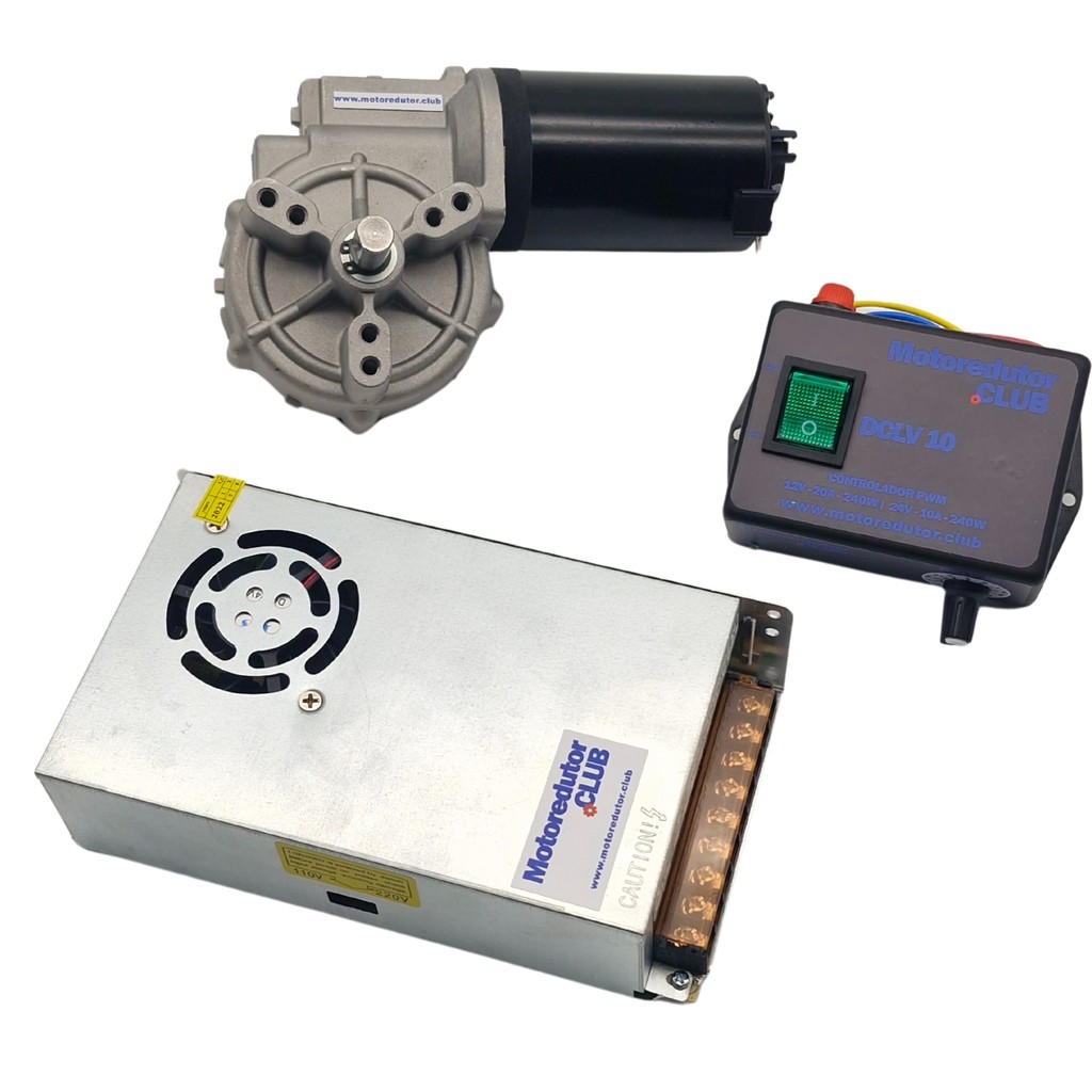 Motoredutor 24v 150rpm Torque 2nm Fonte Controle Velocidade | Shopee Brasil