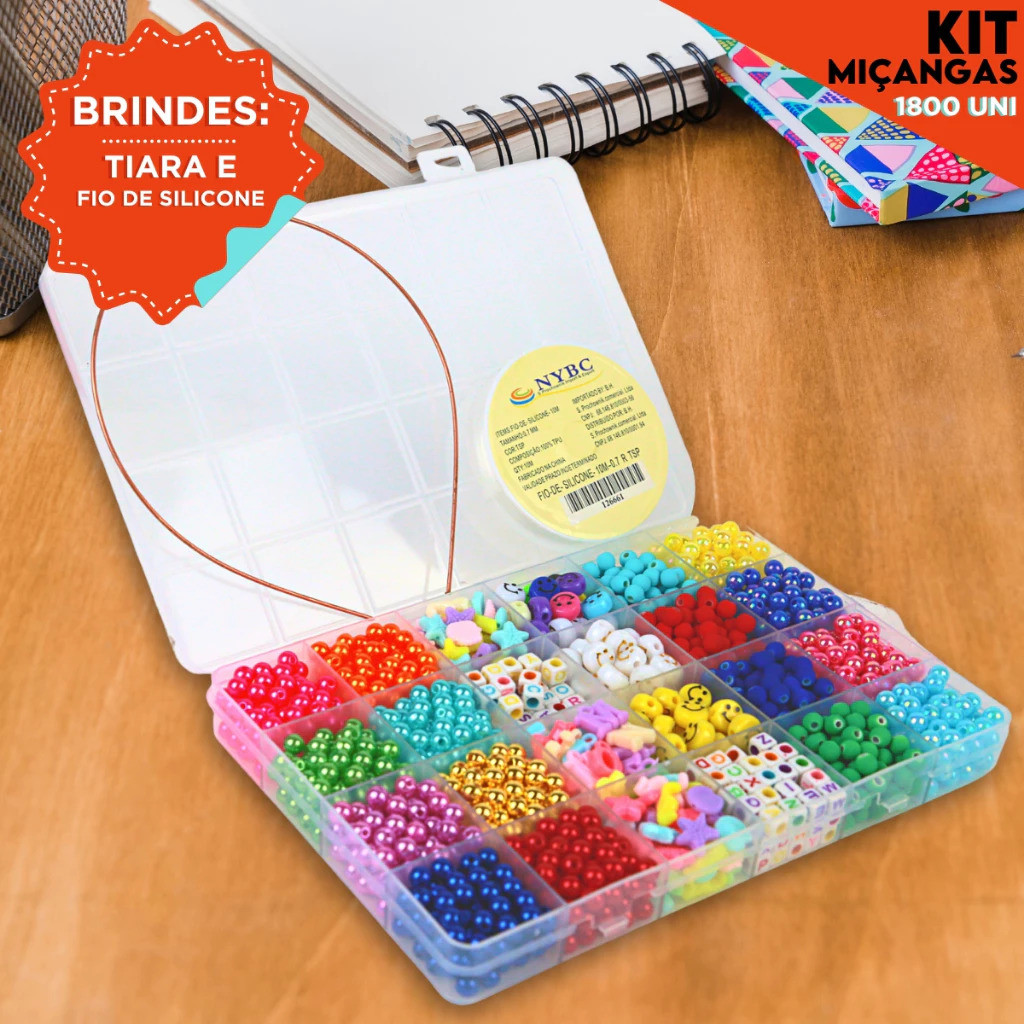 Kit De Miçangas 1800 peças Para Pulseirinha Infantil cherry | Shopee Brasil