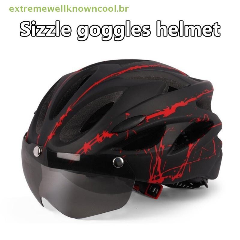 EWC Capacete De Ciclismo Ultraleve Adulto Unissex Com Óculos Para Esportes Ao Ar Livre Equitação Quente