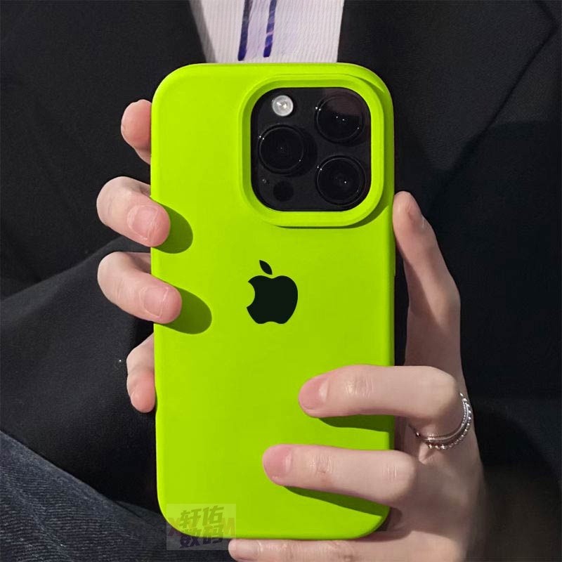Custodia per telefono in tinta unita fluorescente al neon per iPhone 11