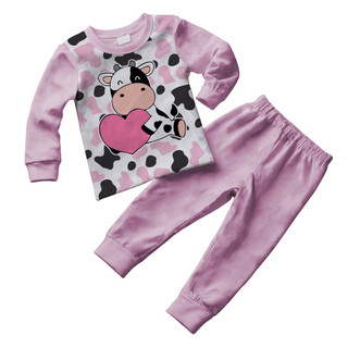 Pijamas Infantis Menina - Vaquinha Sonolenta em Oferta na Shopee