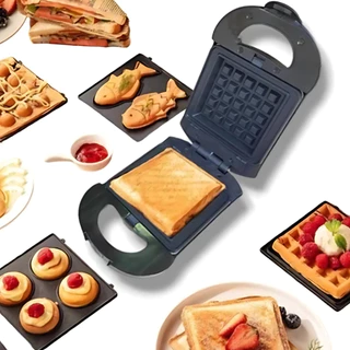 Sanduicheira Tostadeira com vários formatos Intercambiáveis Aquecimento Frente e Verso em Oferta na Shopee