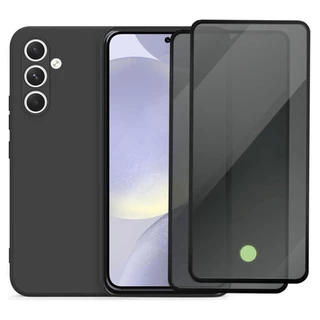 Kit Proteção para Samsung Galaxy S24, Capa Anti Impacto e 2 Películas de Privacidade 3D, Preto