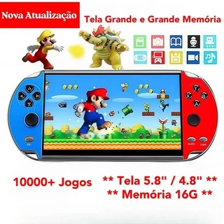 2024 Videogame Portatil Tela 5.8" /4.8" +10000 Jogos Retro 16GB, Console de Mão Memoria Expansivelle de Mão