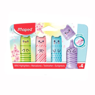 Pincel marca texto Mini Pastel estojo 4 cores 743604 Maped