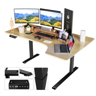 Escrivaninha elétrica de elevação Stand Up Desk Ergonômica Dual Motor e Controle de Memória Home Office